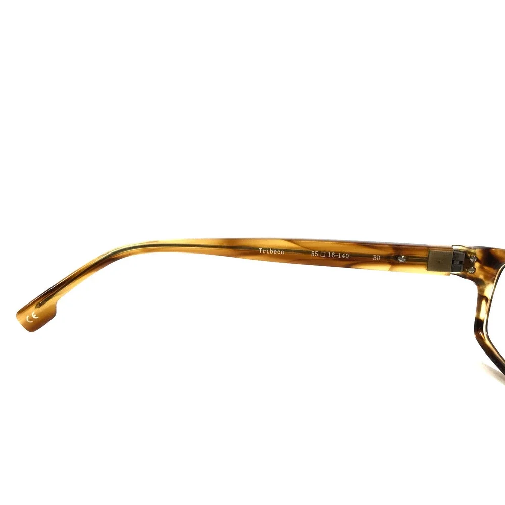 Republica Eyeglasses Frame Tribeca BD Striped Brown Horn Rectangle 55-16-140